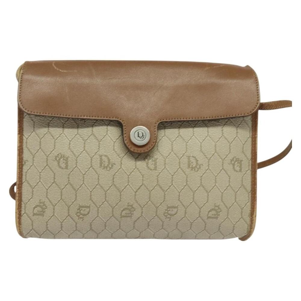 Dior Honeycomb Canvas Shoulder Bag Beige